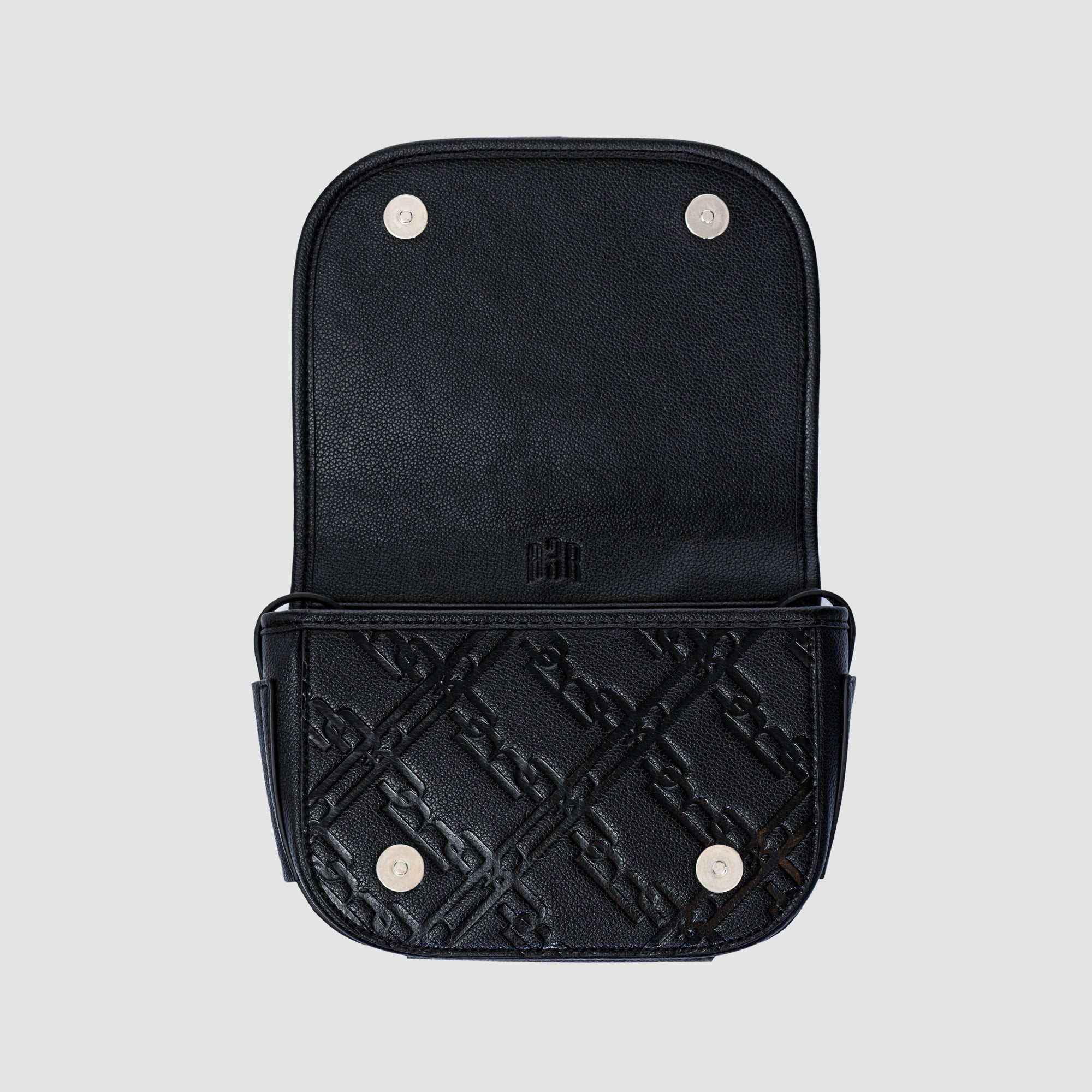 MONOGRAM SHOULDER BAG EMBOSSED - BLACK