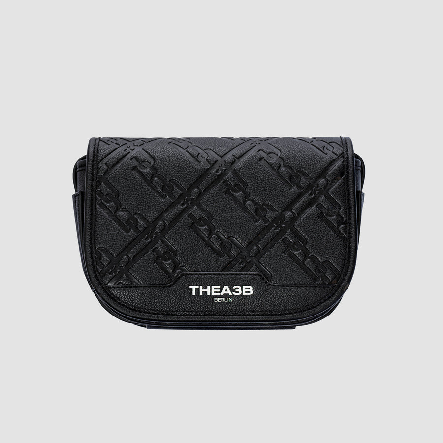 MONOGRAM SHOULDER BAG EMBOSSED - BLACK