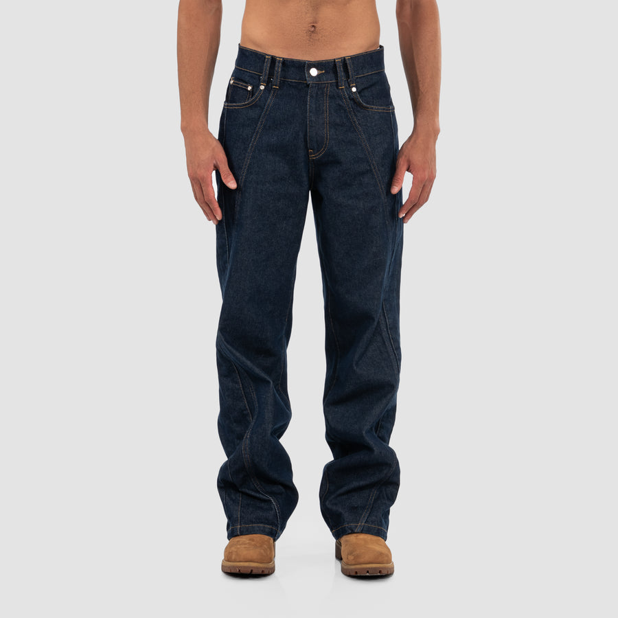 INDIGO DENIM PANTS - DARK BLUE